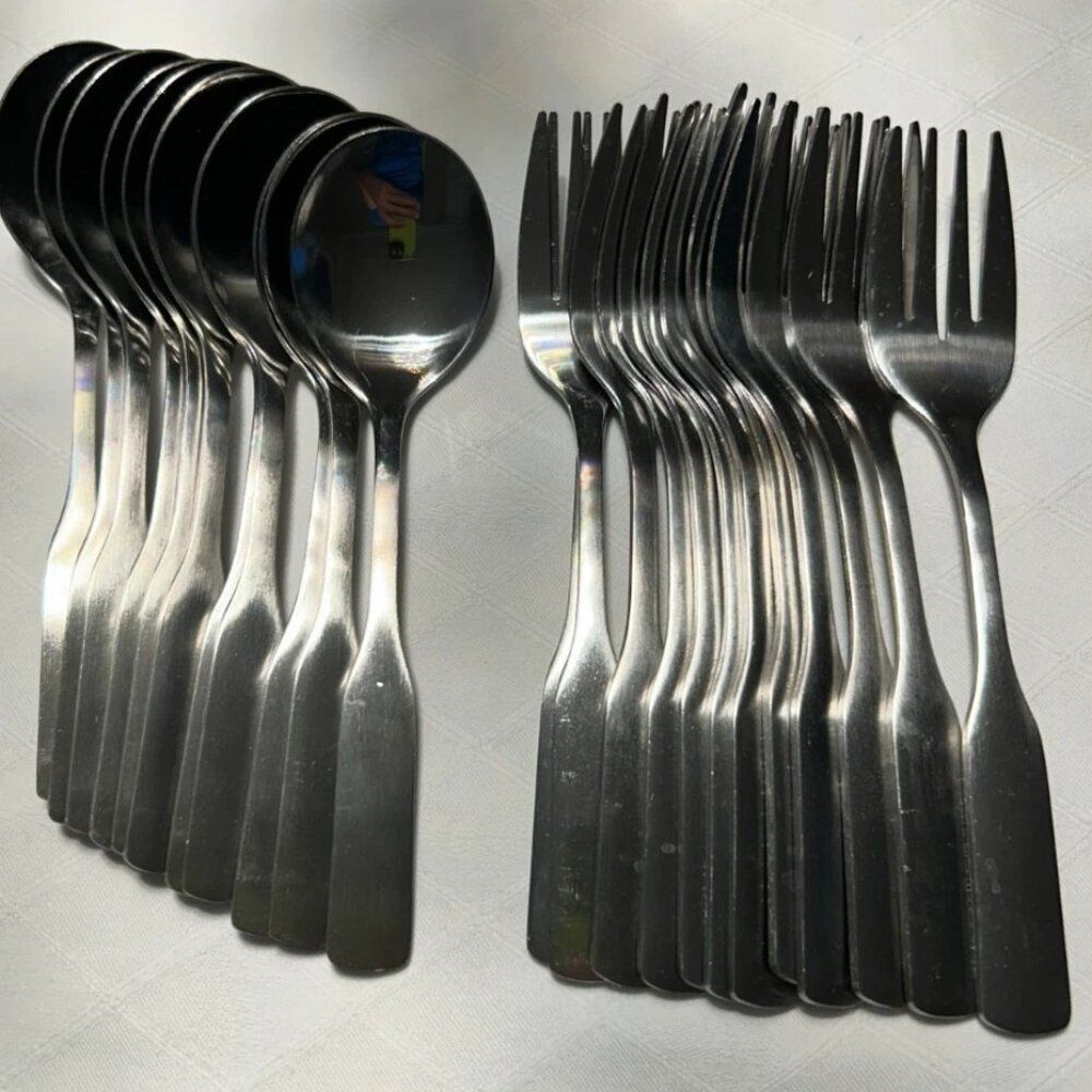 Core Bellwood Salad Forks & Bouillon Spoons Set – New, Open Box - 24 Pieces